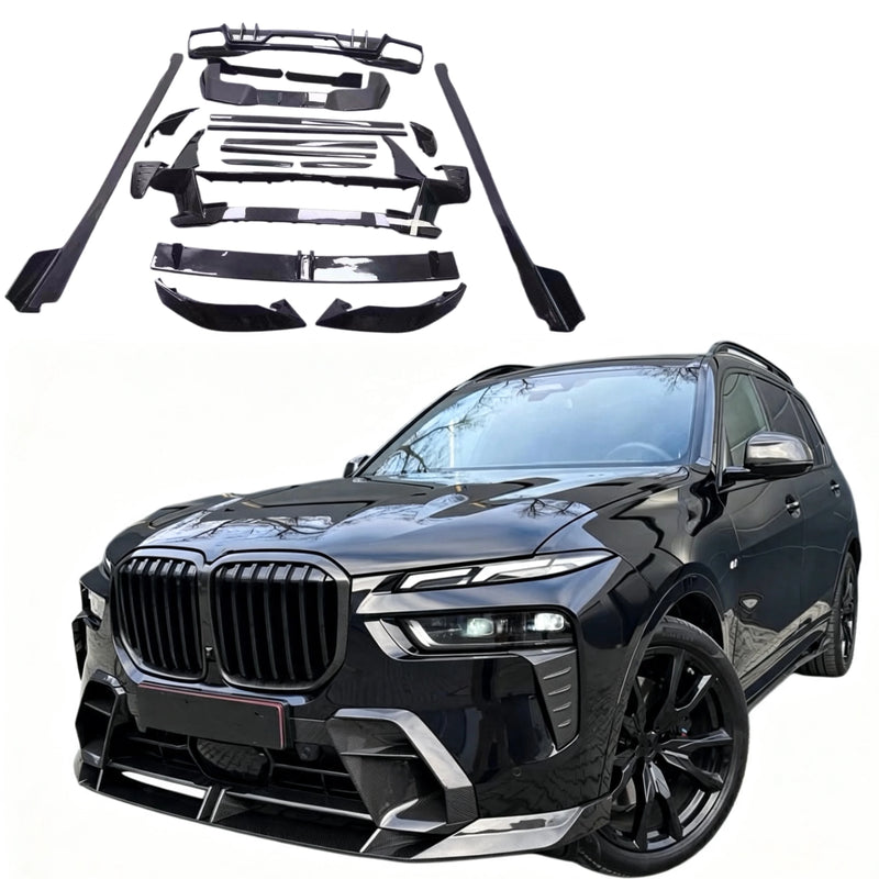 High-Quality Dry Carbon Fiber Body Kit for BMW X7 G07 Upgrade to LD Style Front Lip Side Skirt Rear Diffuser Spoiler Body Kit