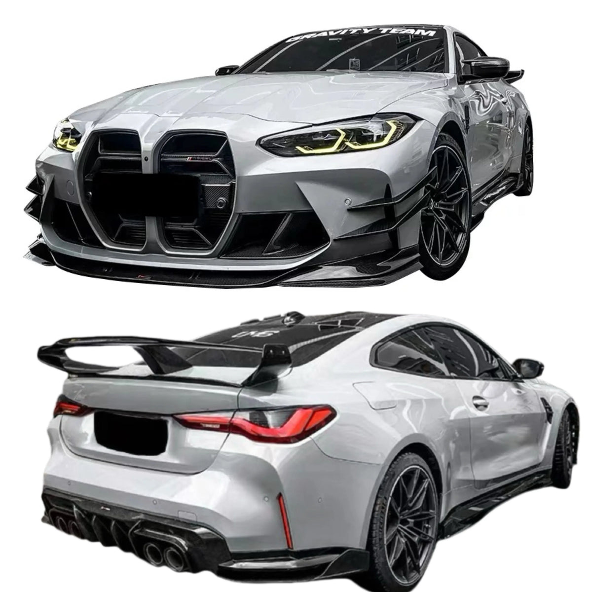 High-Quality Dry Carbon Fiber Body Kit for BMW M4 G82 Upgrade TK Style Front Lip Rear Diffuser Spoiler Hood