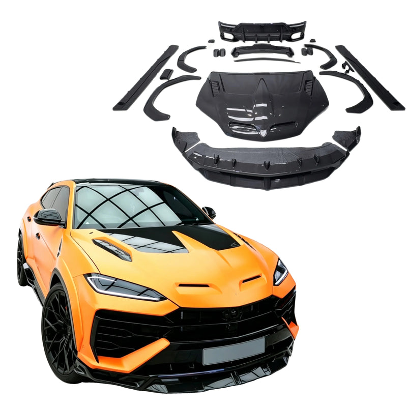 UB Style Dry Carbon Fiber Body Kit for Lamborghini URUS SE Front Lip Side Skirts Rear Diffuser Spoiler Wide Body Kit