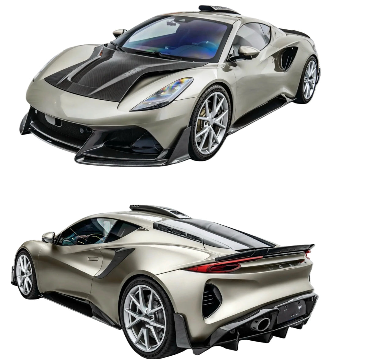 CMST Style Carbon Fiber Body Kit for Lotus Emira Carbon Fiber Front Lip Skirt Rear Diffuser Spoiler Hood Body Kit