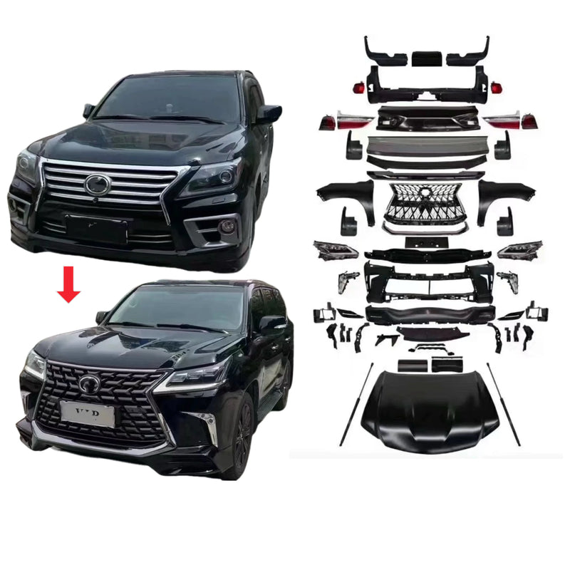 Car Bumpers for Lexus LX570 2008-2015 Upgrade 2020 Bodykit Front and Rear Bumper Grills Headlights Taillights