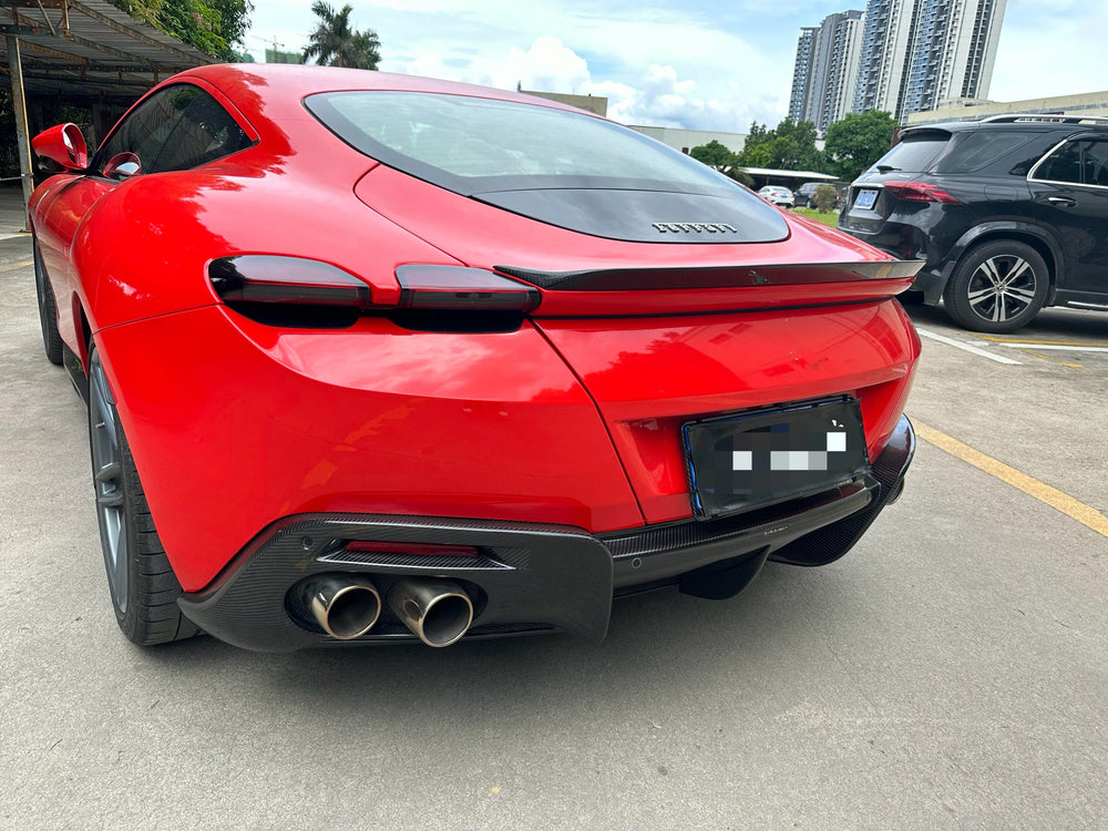 High Quality Carbon Fiber Body Kit for Ferrari Roma to Upgrade N-Style Front Lip Skirt and Rear Diffuser Spoiler