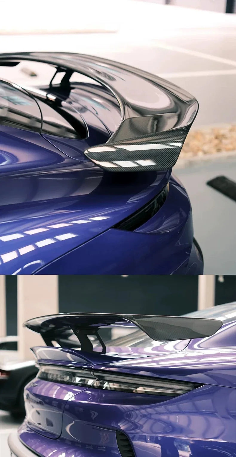 Alerón trasero estilo Weissach en fibra de carbono para Porsche Taycan