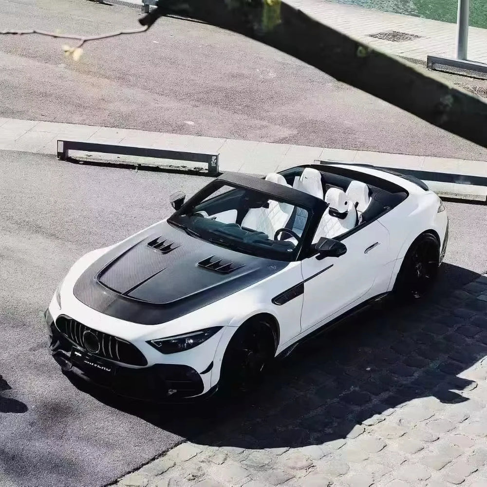 Kit carrosserie en carbone sec pour Mercedes-AMG SL 63, avec lame, bas de caisse, diffuseur, aileron et capot