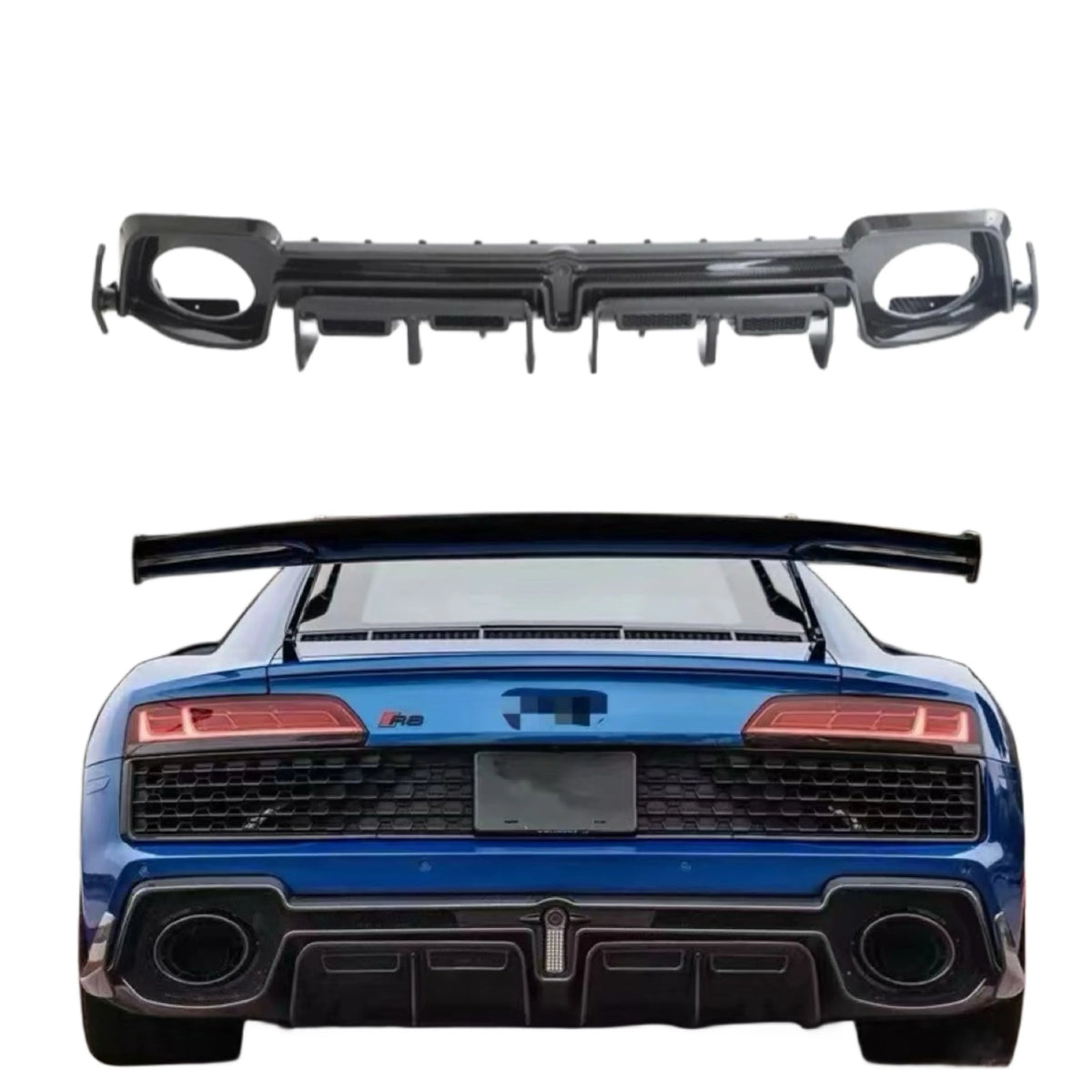 Caprist Style for Audi R8 Dry Carbon Fiber Front Lip Diffuser Spoiler Side Skirt Body Kit