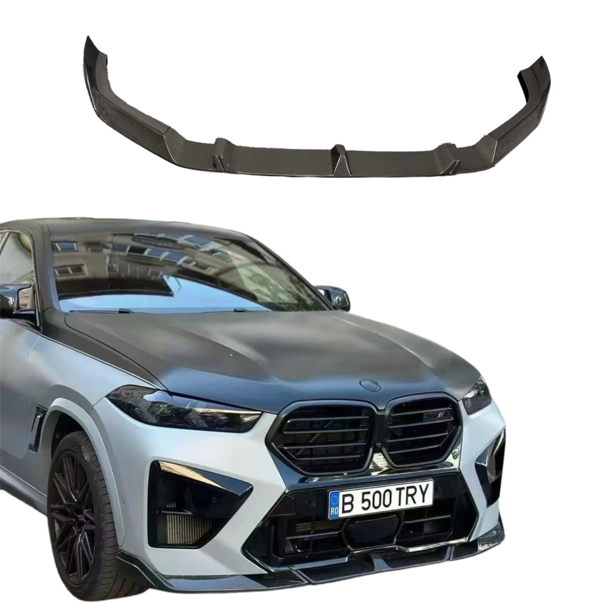 Lame avant en fibre de carbone pour BMW X6 M F96 2024-2025