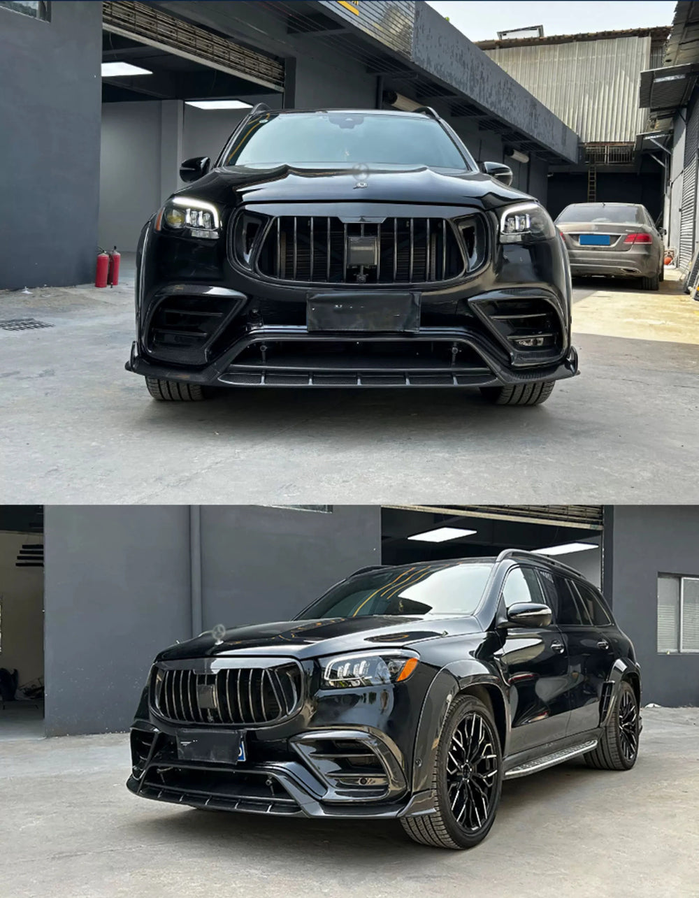 For Mercedes-Benz GLS63 Upgrades MSY Style Front Lip Diffuser, Spoiler, and Wheel Arches Carbon Fiber Body Kit