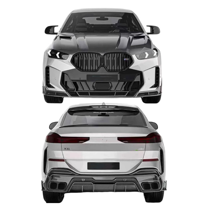 PK Style Carbon Fiber Body Kit for BMW X6 G06 Front Lip Side Skirt Rear Diffuser Rear Spoiler Rear Wing Mirror