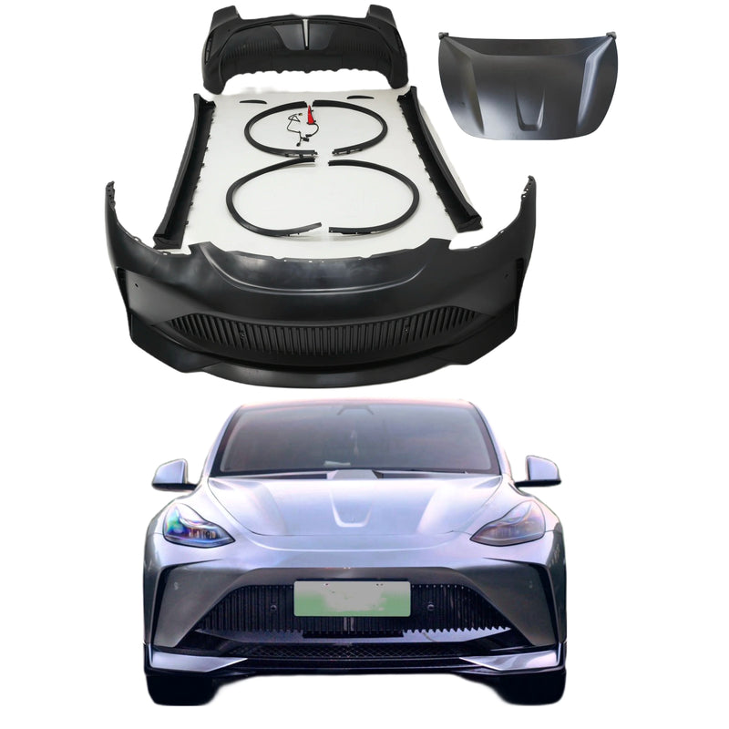 Starship Style High Quality Body Kit for Tesla Model Y Front Bumper Rear Bumper Side Skirts and Hood Spoiler Diffuser
