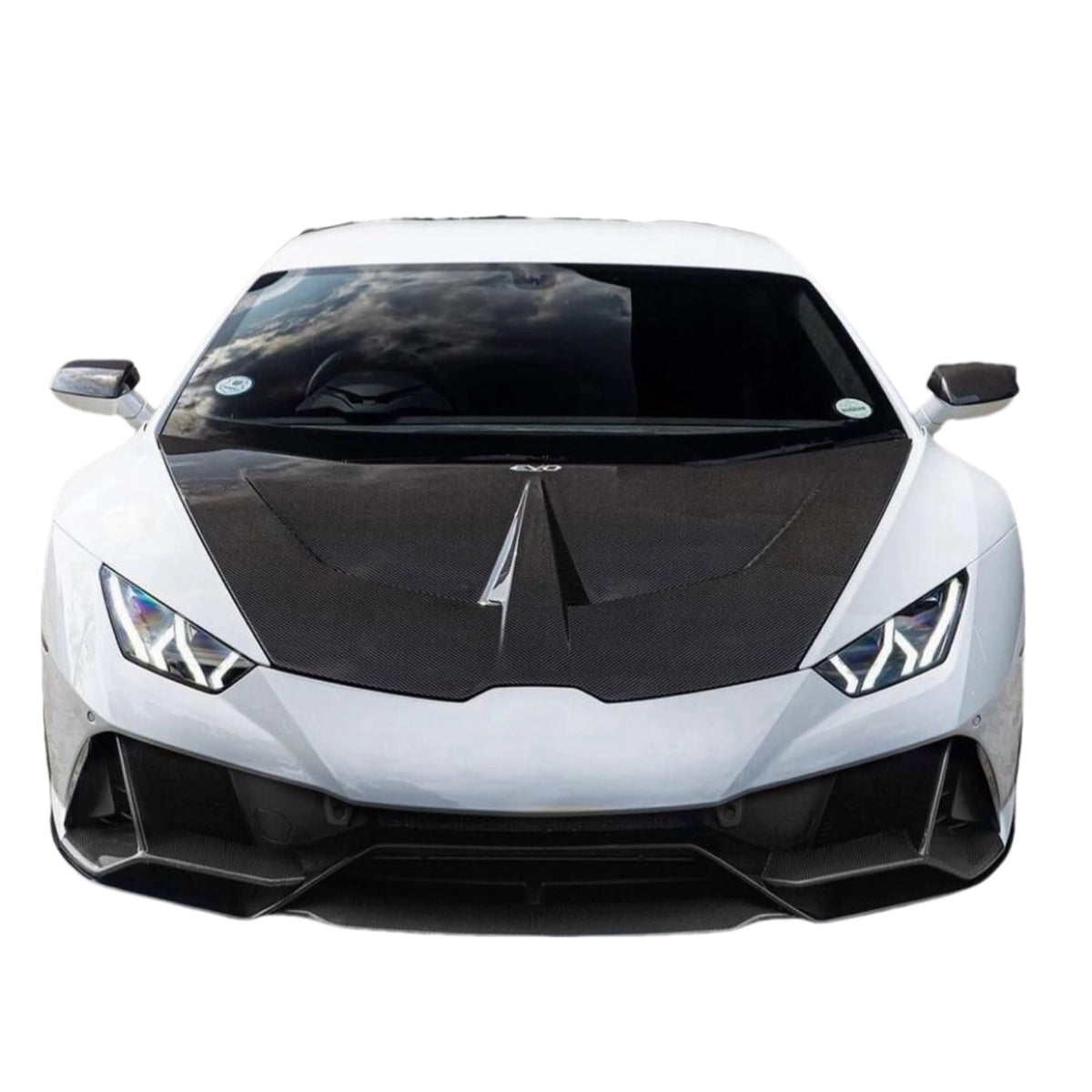 High Quality Dry Carbon Fiber Body Kit for Lamborghini Huracan Evo Upgrade V-Style Front Lip Skirt Rear Diffuser Spoiler Hood