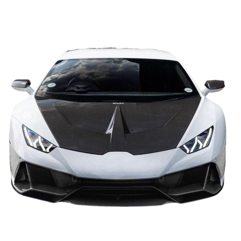 High Quality Dry Carbon Fiber Body Kit for Lamborghini Huracan Evo Upgrade V-Style Front Lip Skirt Rear Diffuser Spoiler Hood