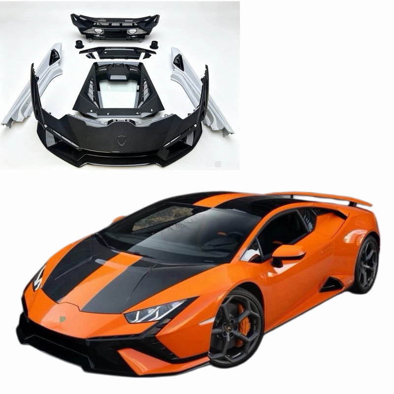 High-Quality Dry Carbon Fiber Body Kit for Lamborghini Lp580 Lp610 Evo Upgrade Tecnica Bumper Side Skirts Hood Spoiler