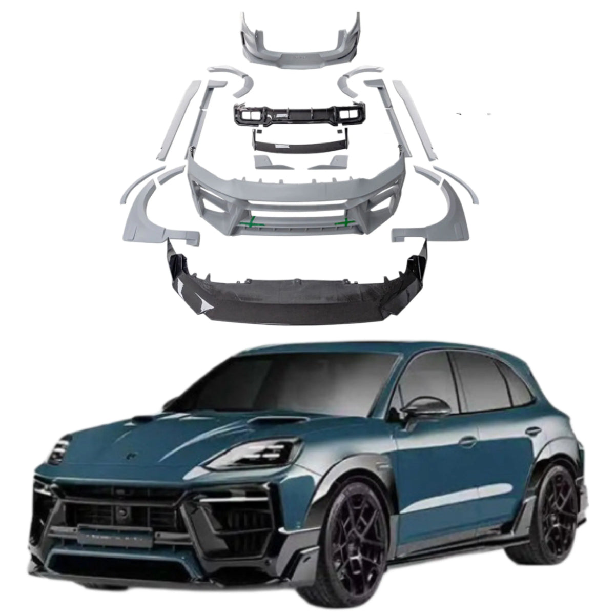 Premium Dry Carbon Fiber T-Style Body Kit for Porsche Cayenne 9Y0 & 9Y0.2 (2018-2025) Wide Body Kit