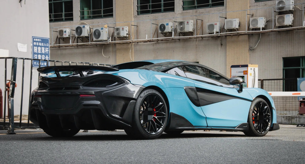 600LT Style Carbon Fibre Body Kit Bumper Spoiler Diffuser Side Skirts Hood Exhaust for Mclaren 540C 570S 570GT