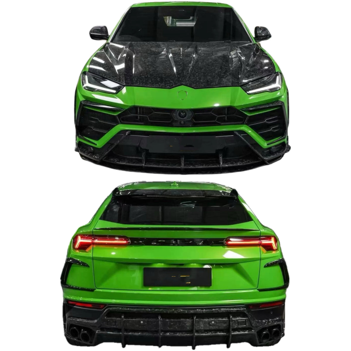 Topca Style Forged Carbon Fiber Body Kit for Lamborghini Urus Front Lip Skirt Rear Diffuser Spoiler Hood Wide Bodykit