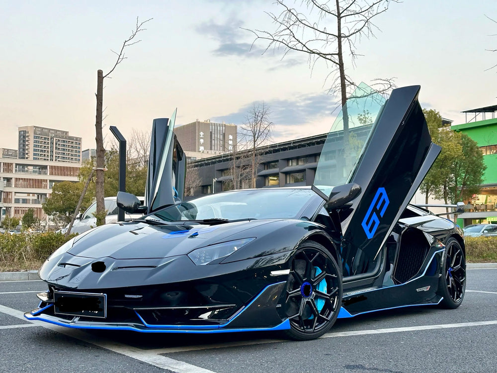 For Lamborghini Aventador LP700 LP720 Upgrade SVJ Style Half Carbon Fiber Car Accessories Front Rear Bumper Side Skirts Spoiler