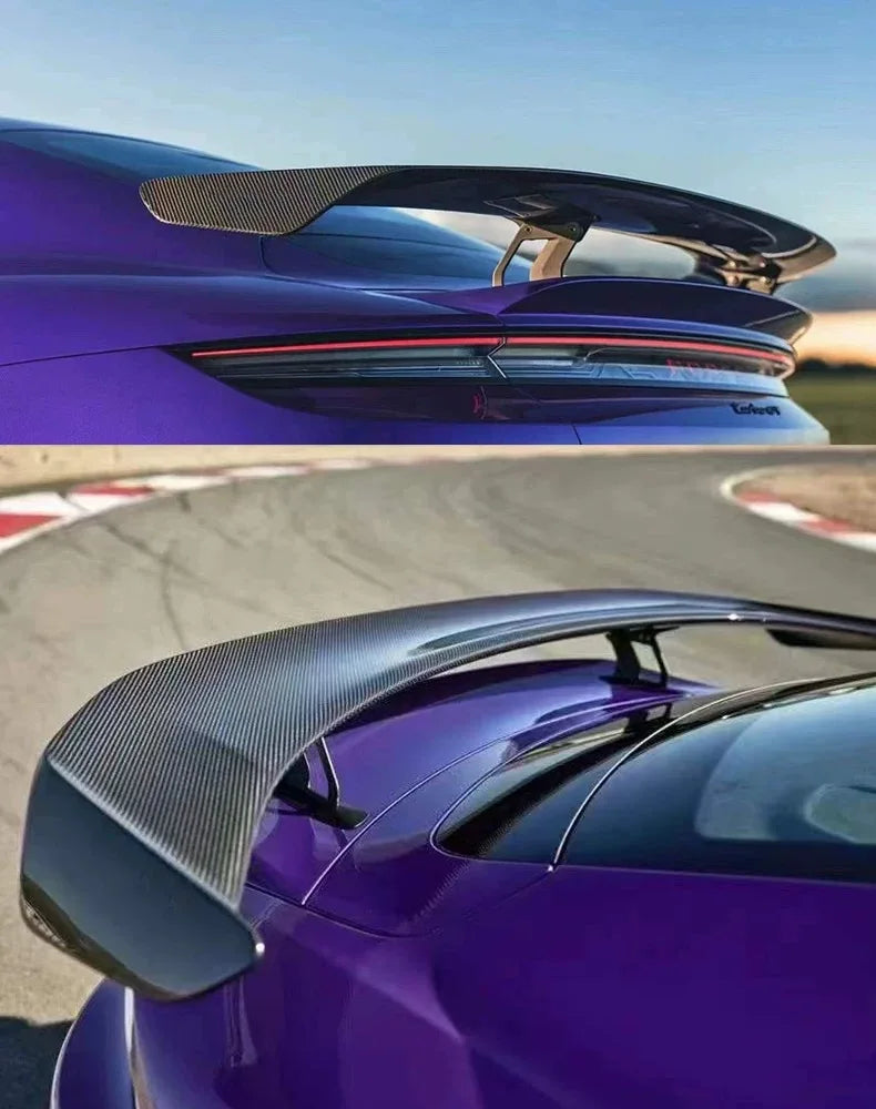 Alerón trasero estilo Weissach en fibra de carbono para Porsche Taycan