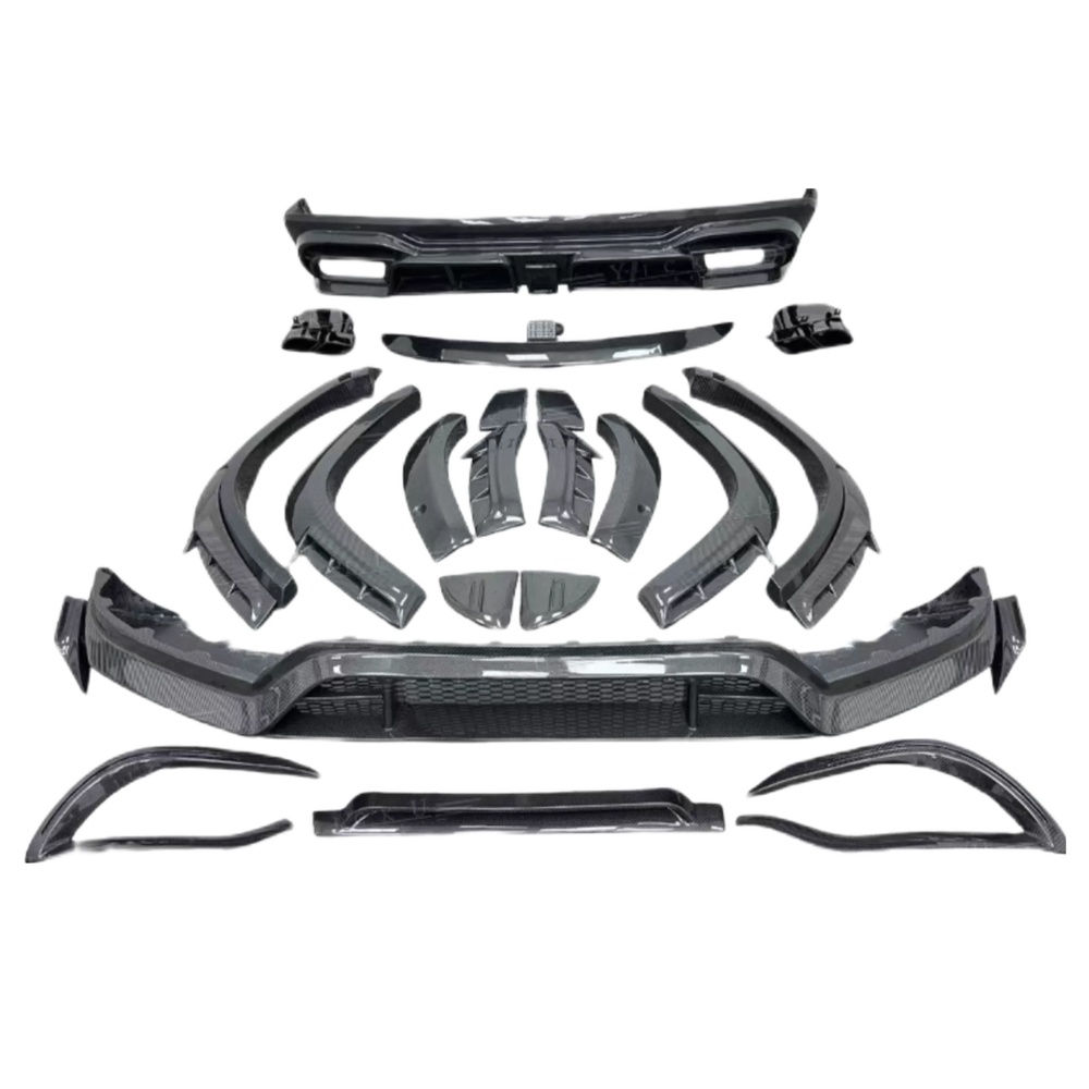 For Mercedes-Benz Gls Maybach Upgrade Msy Style Carbon Fiber Front Lip Skirt Rear Diffuser Spoiler Wide Body Kit