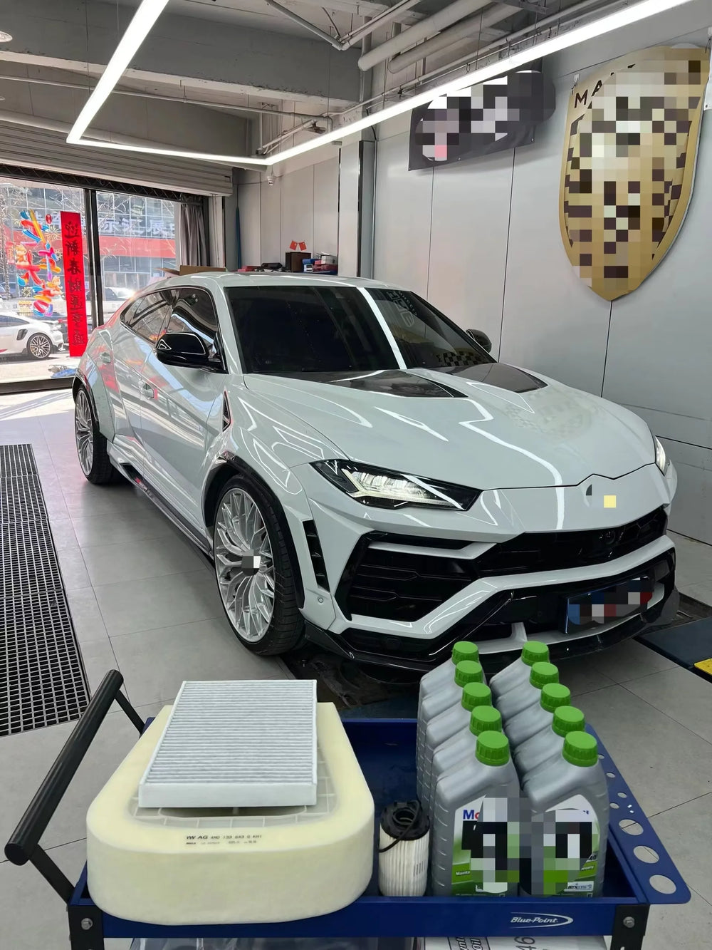 New Design 1016 Style Carbon Fiber Front Bumper Lip Rear Diffuser Spoiler Hood Car Wide Body Kit for Lamborghini URUS