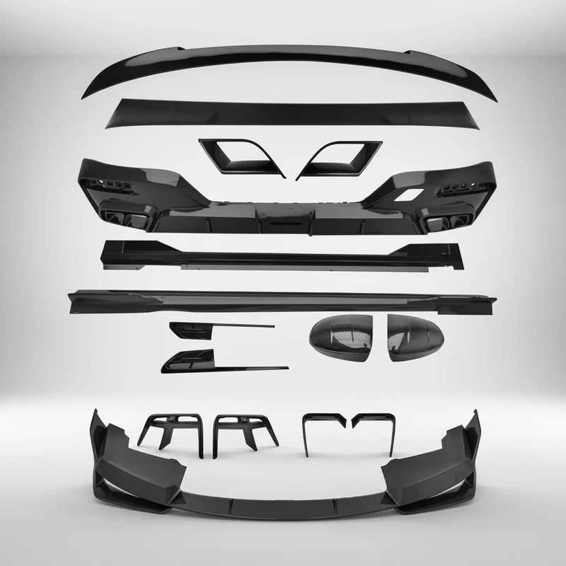 Kit en carbone sec pour BMW Série 7 / i7 G70, avec pare-chocs avant, bas de caisse et diffuseur arrière