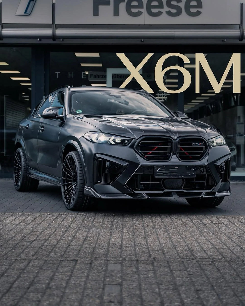 Kit de carrocería en fibra de carbono para BMW X6 M F96, con labio, taloneras, difusor, alerón y capó