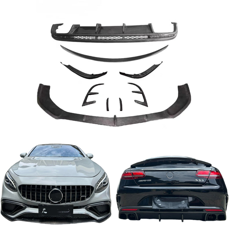 Carbon Fiber Body Kit for Mercedes-Benz S Class W217 Coupe Carbon Fiber Front Lip Rear Diffuser Spoiler Body Kit