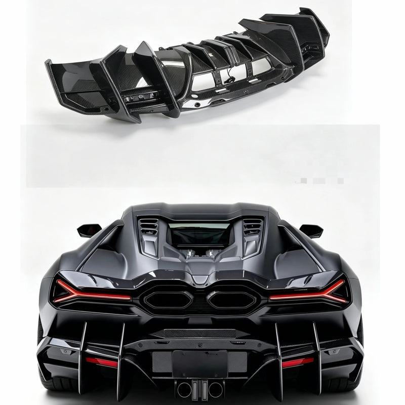 For Lamborghini Revuelto MS Style Dry Carbon Fiber Rear Bumper Rear Diffuser Spoiler Body Kit