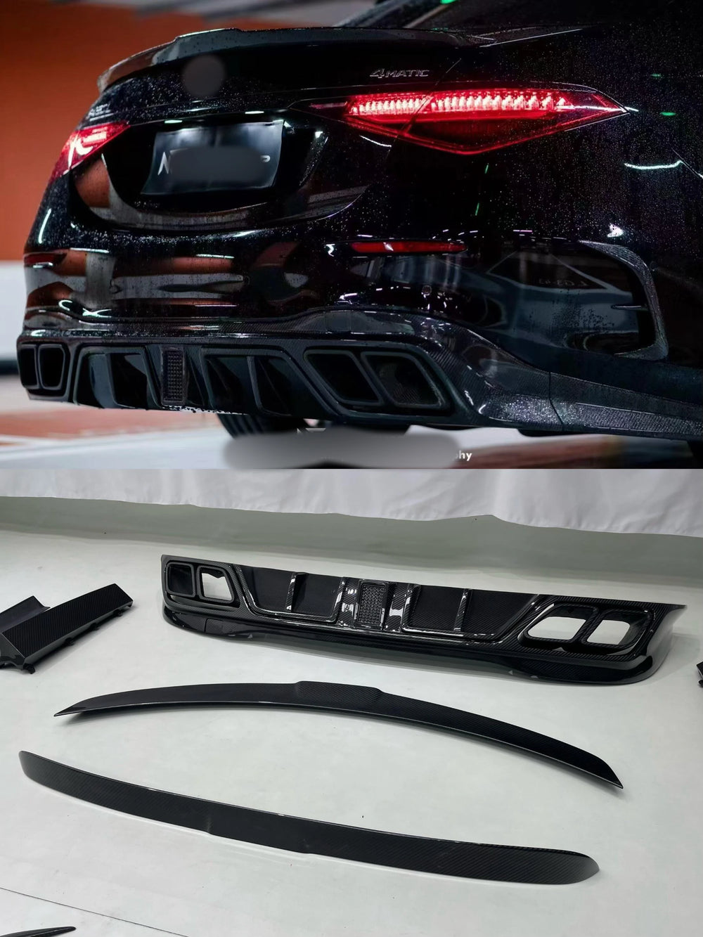 For Mercedes-Benz S-Class W223 Upgrade MSY Dry Carbon Fiber Front Lip Skirt Rear Diffuser Spoiler Mirror Body Kit