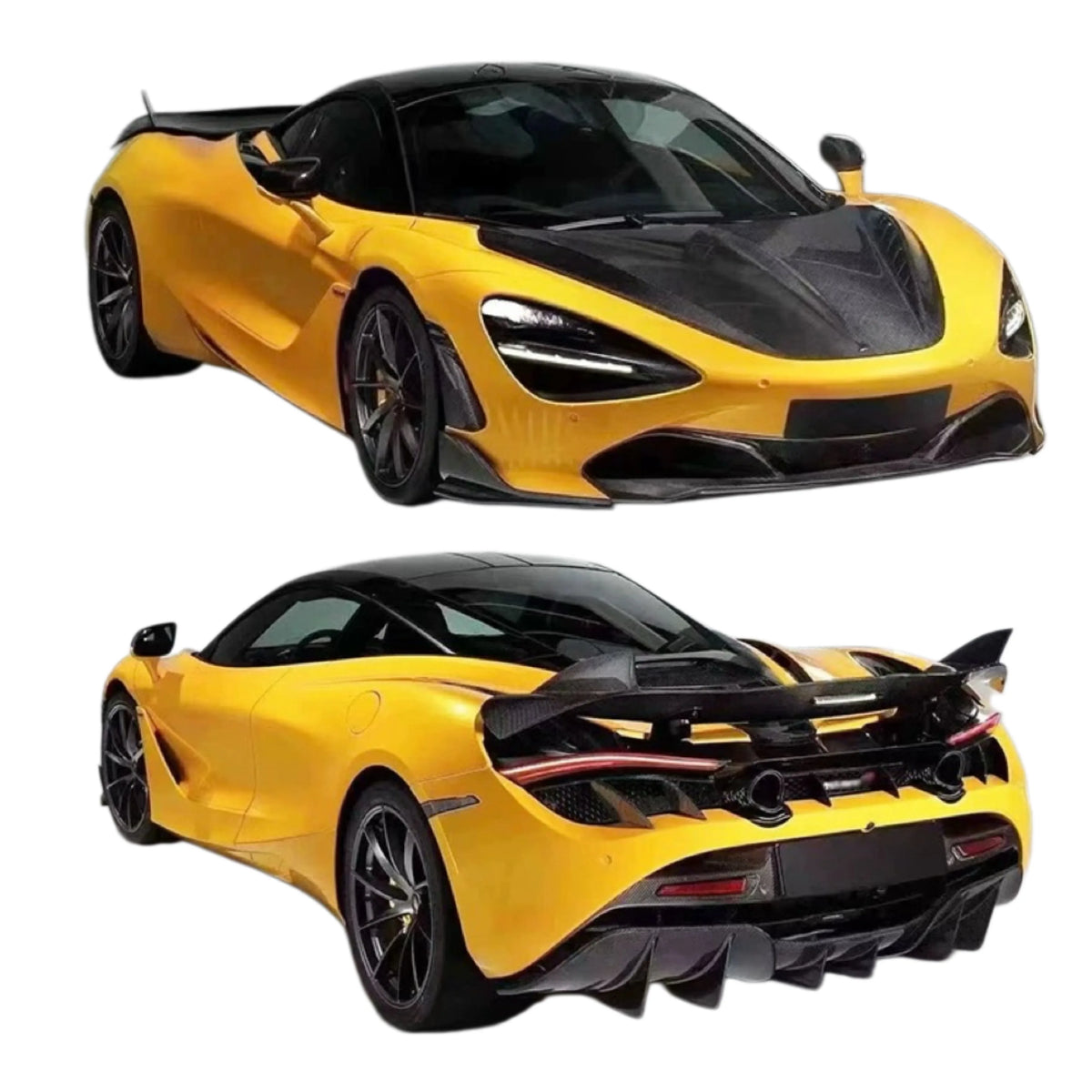 For Mclaren 720S Upgrade Top Real Carbon Fiber Front Lip Side Skirts Rear Diffuser Spoiler Hood Body Kit