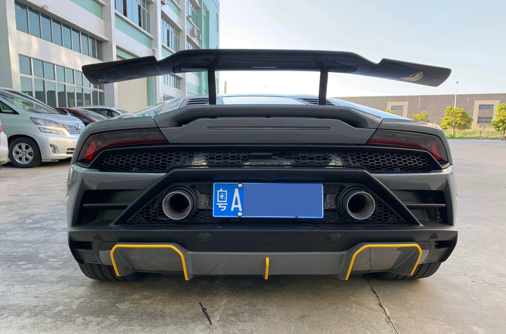 High Quality Dry Carbon Fiber Body Kit for Lamborghini Huracan Evo Upgrade V-Style Front Lip Skirt Rear Diffuser Spoiler Hood