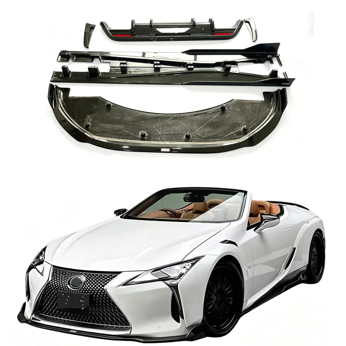 Carbon Fiber Tm Style Body Kit for Lexus Lc500/Lc500H Front Lip Side Skirts Rear Diffuser Bumper