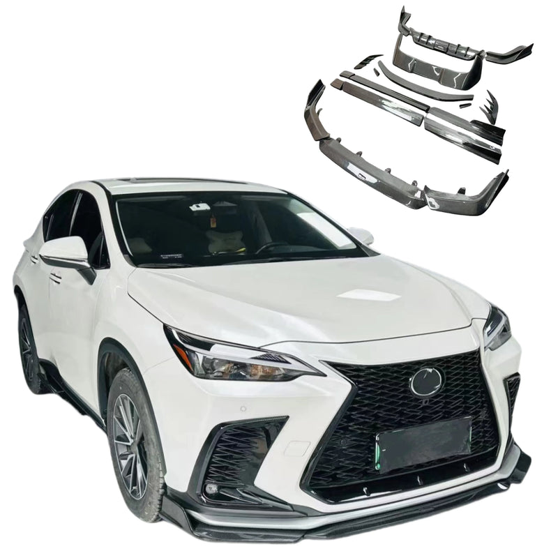 AT Style Carbon Fiber Body Kit for Lexus Nx 2022-2025 Front Lip Skirt Rear Diffuser Spoiler Wide Body Kit