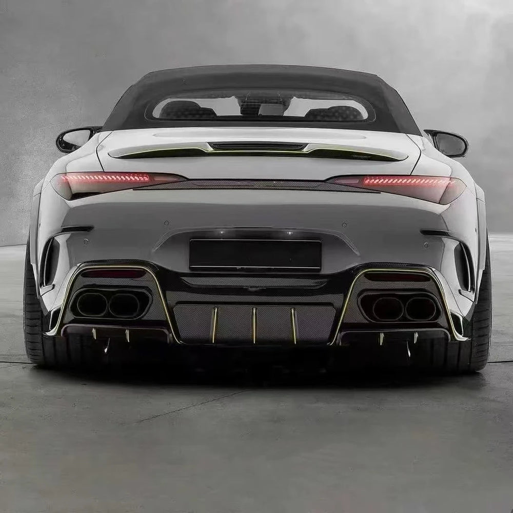 Kit carrosserie en carbone sec pour Mercedes-AMG SL 63, avec lame, bas de caisse, diffuseur, aileron et capot
