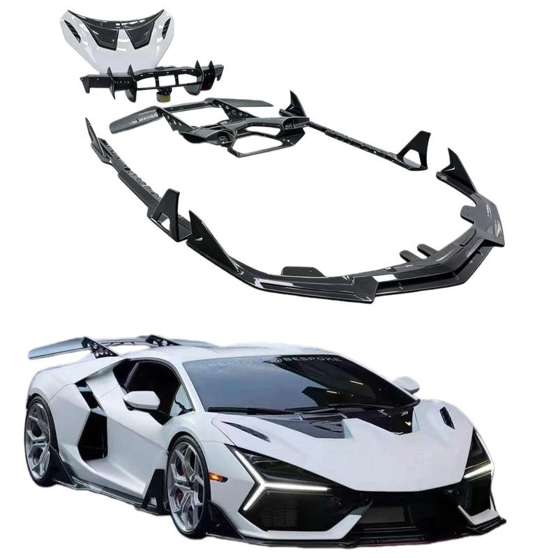 High-Quality Dry Carbon Fiber Body Kit for Lamborghini Revuelto Upgrade Du-Ke Style Front Lip Side Skirts Rear Diffuser Spoiler