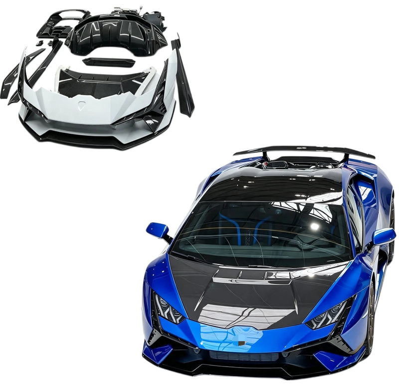 Half-Carbon Fiber Body Kit for Lamborghini Huracan Lp610 Lp580 EVO Tecnica Style Front Bumper Rear Bumper Diffuser Body Kit