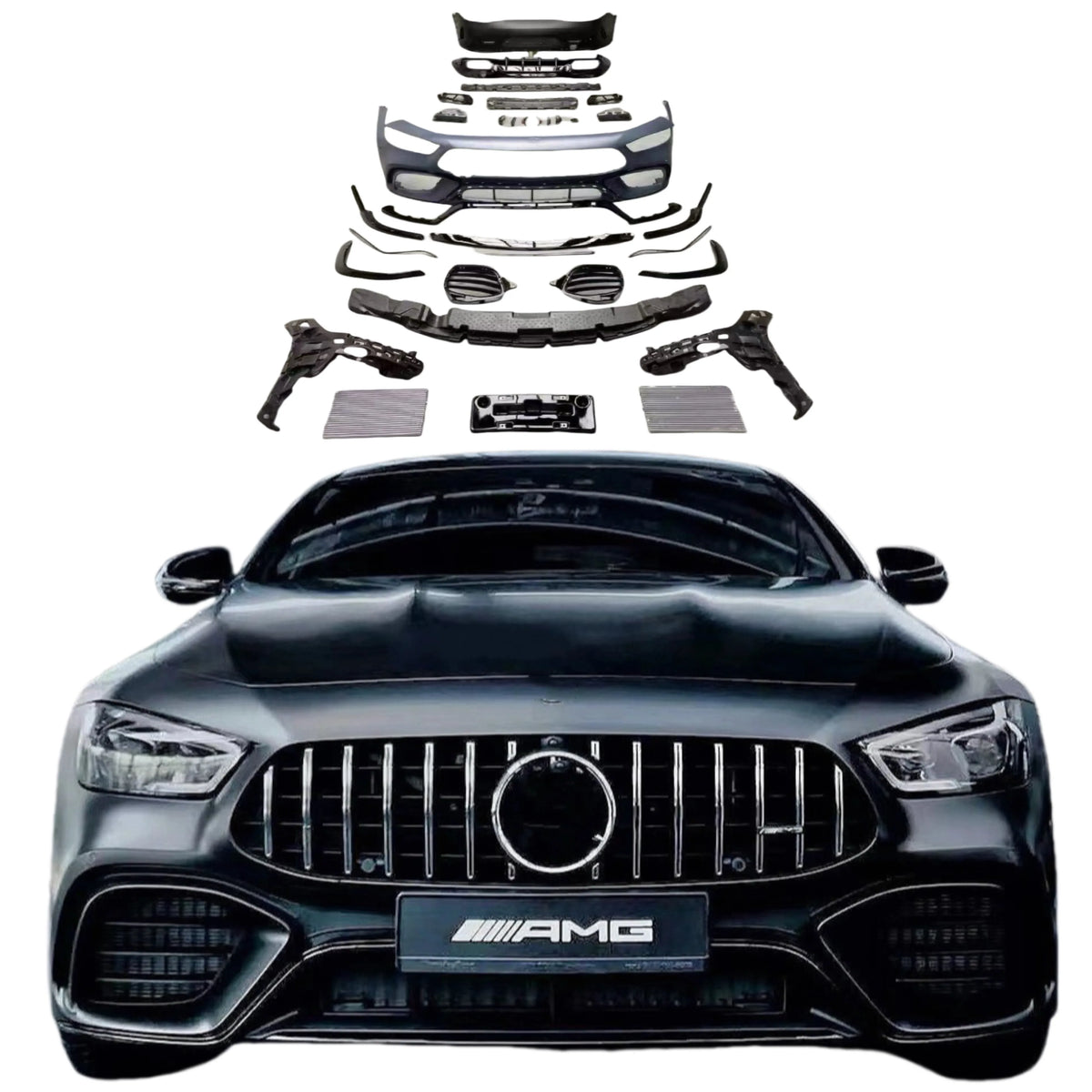 High Quality PP Material Body Kit for Mercedes-Benz Amg Gt50 Gt53 Upgrade Gt63 Amg Front and Rear Bumper Diffuser Spoiler