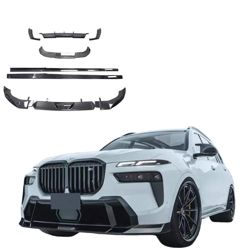 For BMW X7 2023-2025 FD Style Carbon Fiber Front Lip Skirt Rear Diffuser Spoiler Body Kit
