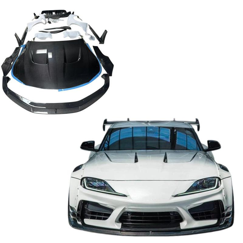 Ad-Style Wide-Body Kit for Toyota Supra A90 Carbon Fiber Front Lip Side Skirt Rear Diffuser Spoiler Hood Wide-Body Kit