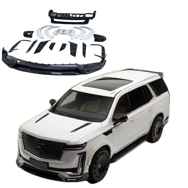 For Cadillac Escalade Upgrades Msy-Style Carbon Fiber Front Lip Diffuser Spoiler Wide Body Kit