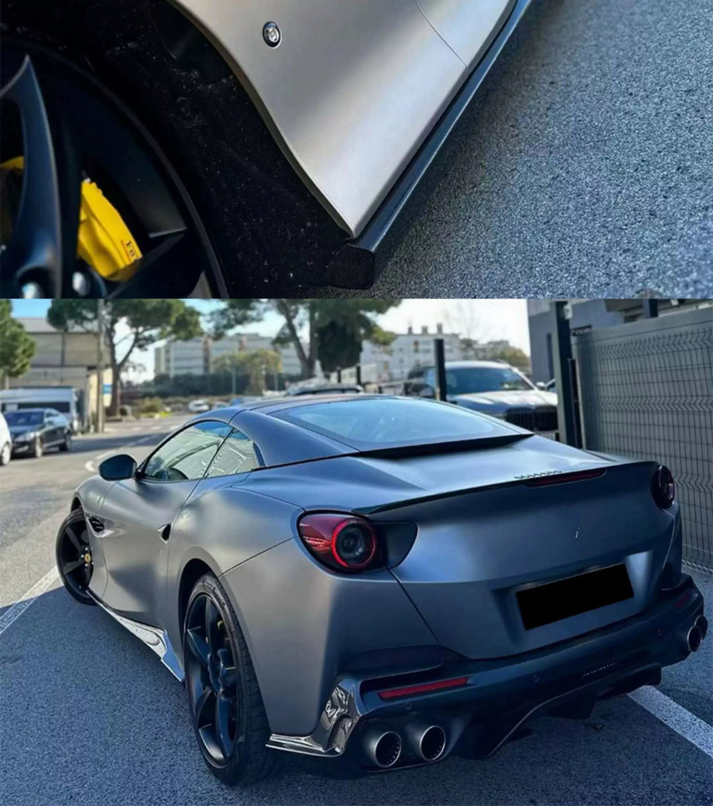 For Ferrari Portofino 2018-2021 Upgrade N-Style Dry Carbon Fiber Front Lip Skirt Rear Diffuser Spoiler Body Kit