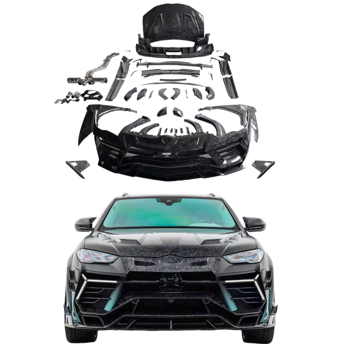 Dry Carbon Fiber Front Bumper Rear Bumper Side Skirt Rear Spoiler Body Kit for Lamborghini URUS Upgraded Msy-Style Body Kit