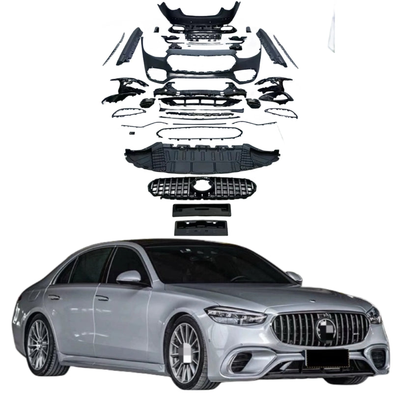 Front Rear Bumper Diffuser Body Kit for Mercedes Benz S-Class W223 2021 2022 2023 Upgrade to S63 Amg Body Kit