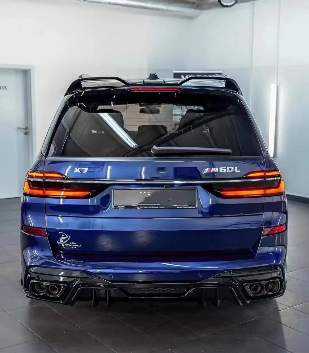 Kit de carrocería en fibra de carbono para BMW X7 G07, con labio, taloneras, difusor, alerón y capó