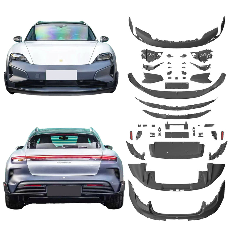 For Porsche TAYCAN Upgrade 2025 New TURBO GT Front and Rear Bumpers Made of PP Material Body Kit