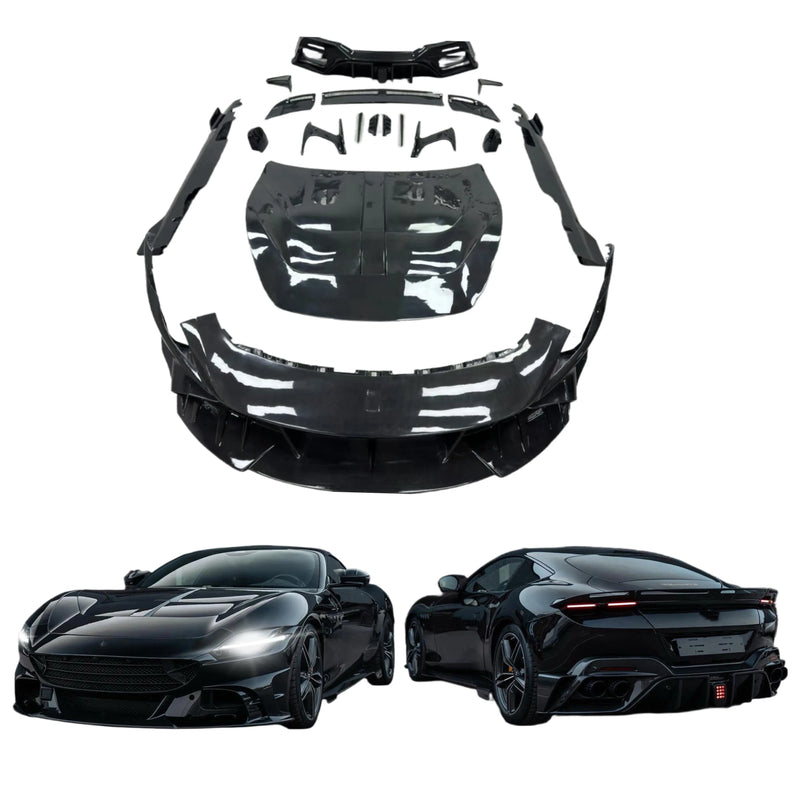 MSY Style Dry Carbon Fiber Body Kit for Ferrari Roma Front and Rear Bumper Side Skirt Spoiler Hood Body Kit