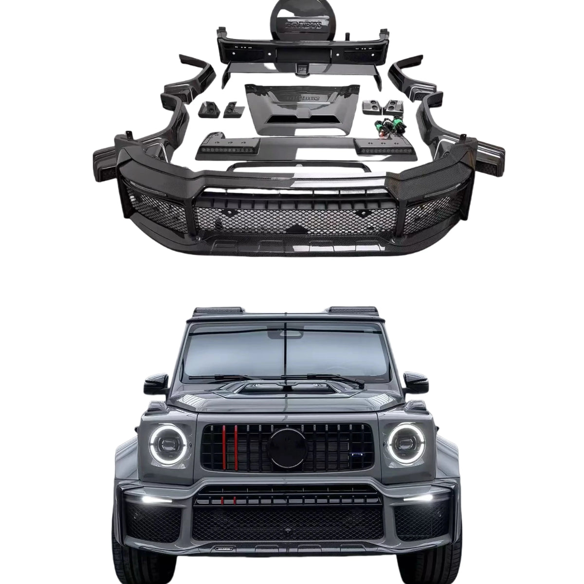 Kit carrosserie style G800 en carbone sec pour Mercedes-Benz Classe G W465 / W464 (G500 / G63)