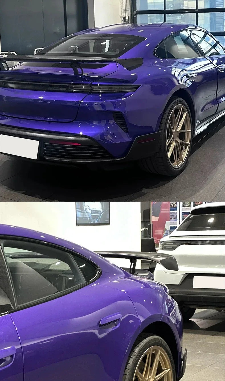 Alerón trasero estilo Weissach en fibra de carbono para Porsche Taycan