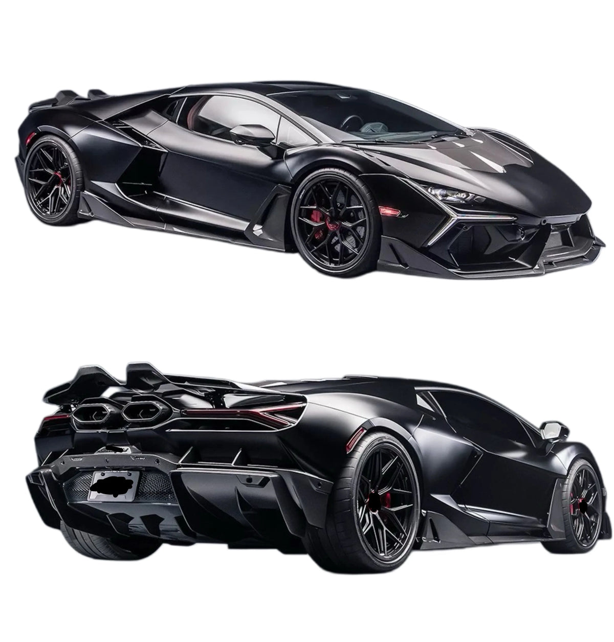 For Lamborghini Revuelto Upgrade RYFT Style Dry Carbon Fiber Kit Front Lip Side Skirts Rear Lip Spoiler Hood