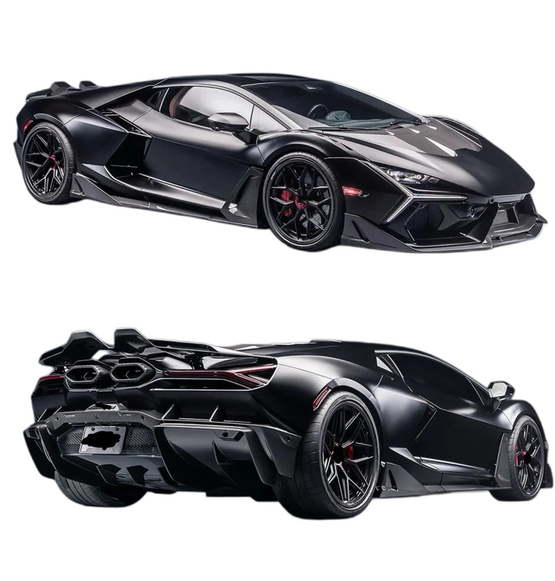 For Lamborghini Revuelto Upgrade RYFT Style Dry Carbon Fiber Kit Front Lip Side Skirts Rear Lip Spoiler Hood