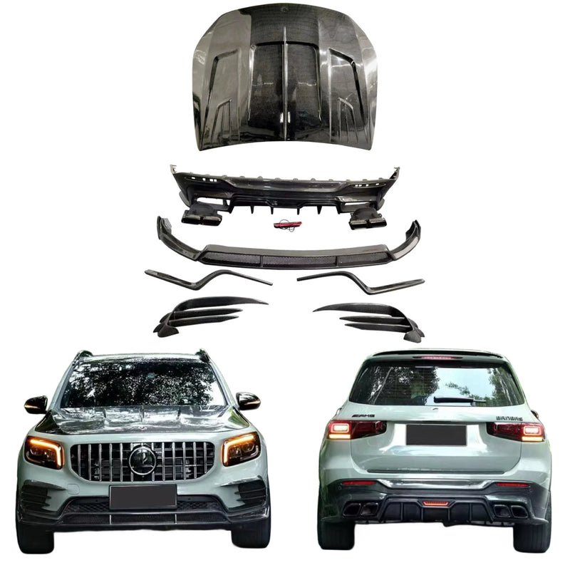 Carbon Fibre Body Kit for Mercedes Benz X247 GLB Carbon Fibre Front Lip Rear Diffuser Spoiler Hood Grille